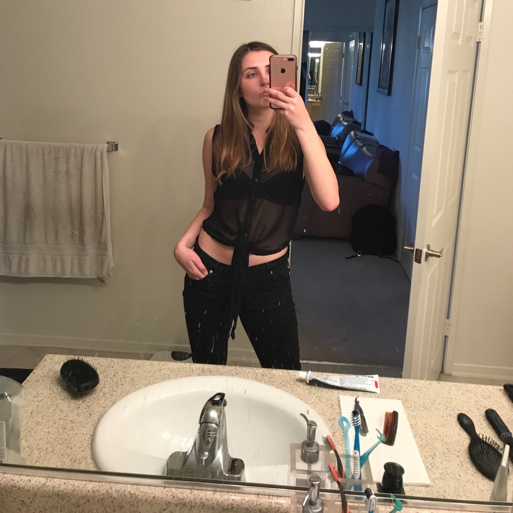 Black sheer brandy melville top