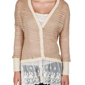 A'reve Anthropologie Cardigan With Laced Bottom
