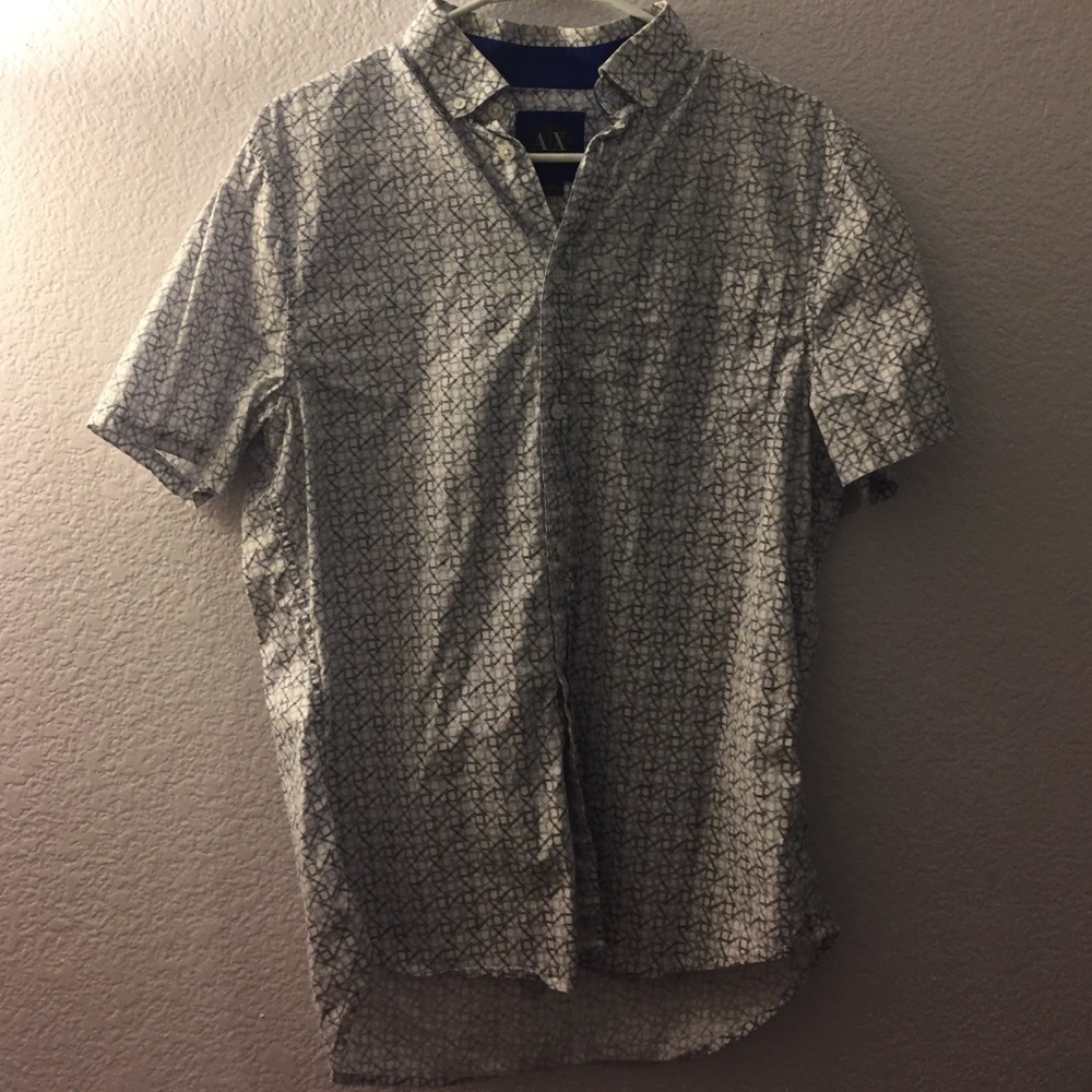 Armani exchange geometric collared shirt