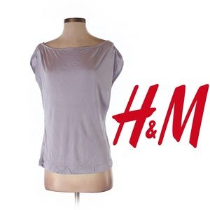 H&M Lilac Satin Short Sleeve Top