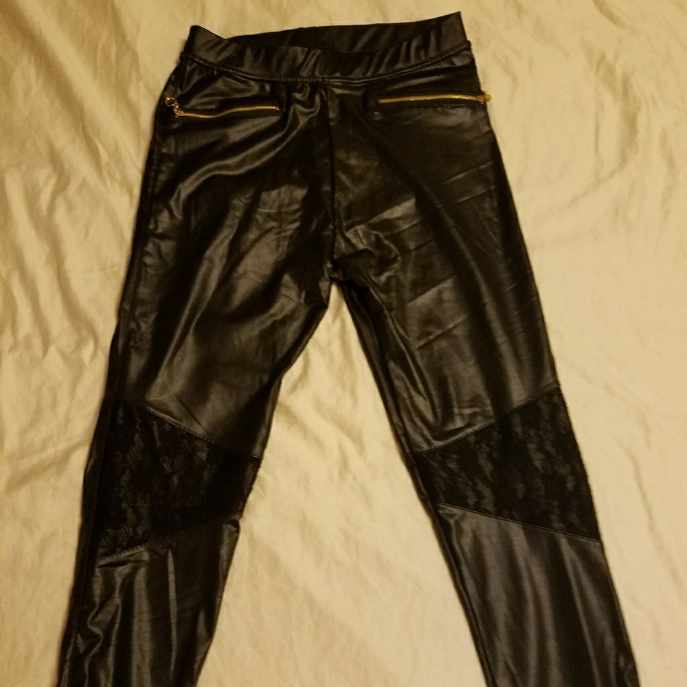 SOLD! Liquid leggings with lace detail