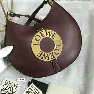 Loewe Joyce Leather Shoulder Bag Burgundy