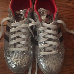 Adidas Superstar 80s Topshop Silver Shoes 8.5