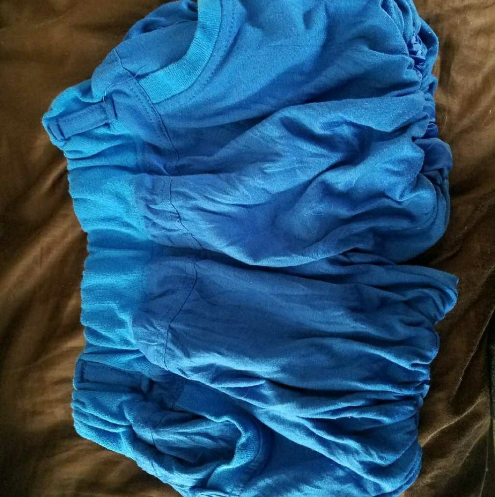 Blue puff bunch mini shorts