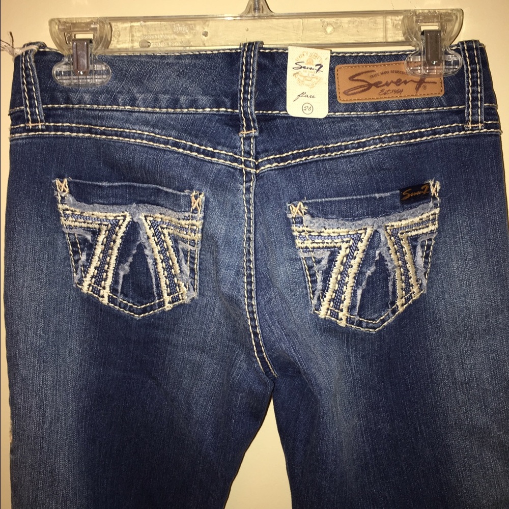 Vintage dark wash Seven7 Flare Jeans - Picture 3 of 3