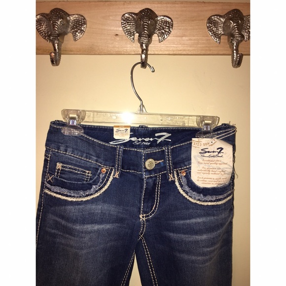 Vintage dark wash Seven7 Flare Jeans - Picture 2 of 3