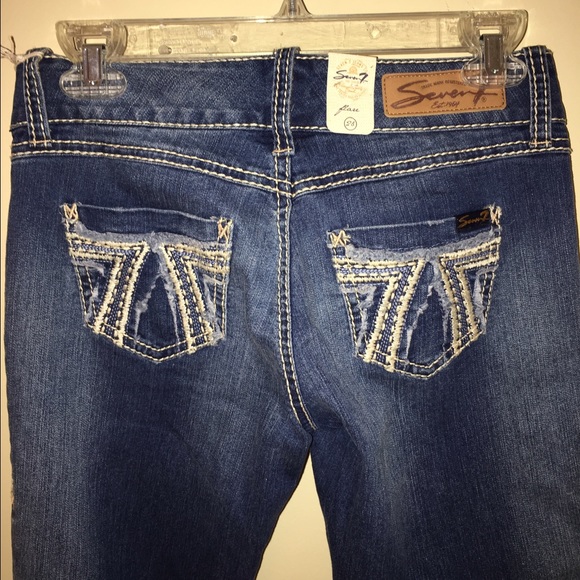 Vintage dark wash Seven7 Flare Jeans - Picture 3 of 3