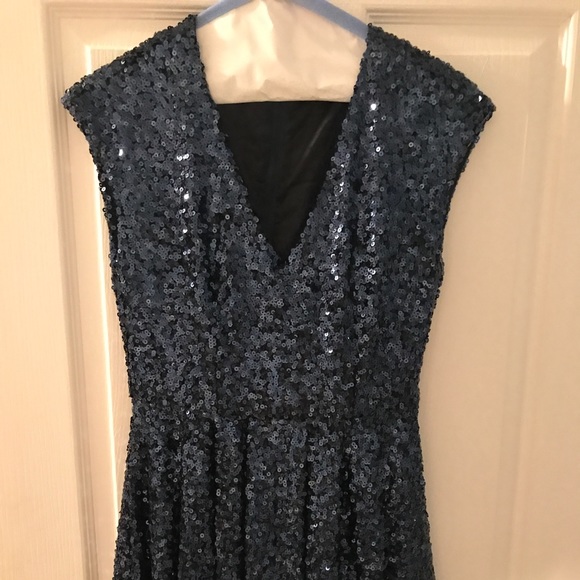 French Connection Blue Sequin Dress - Size 2 - Picture 2 of 2