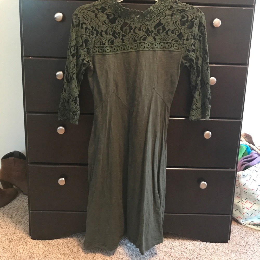 Green Cotten Lace Dress
