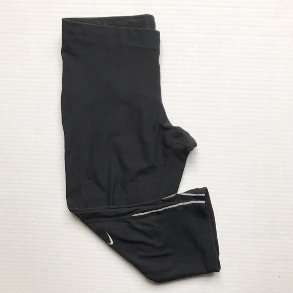 Nike dri-fit black workout exercise capri crops - Picture 1 of 4