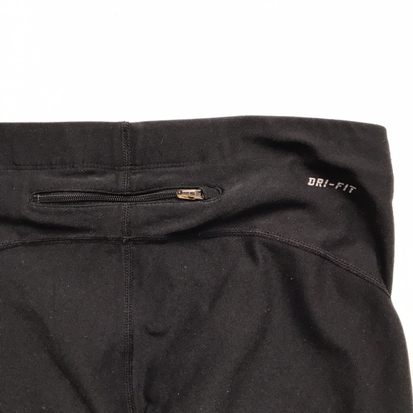 Nike dri-fit black workout exercise capri crops - Picture 3 of 4