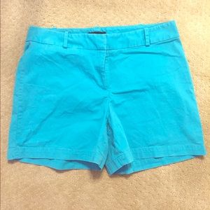Blue shorts with 5 inch inseam