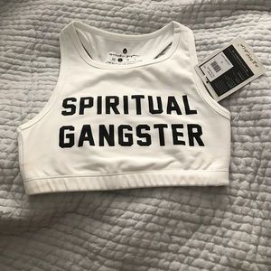 New Spiritual Gangster Crop Sports Bra Size Small