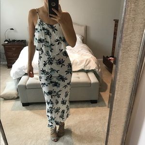 Blue white maxi dress