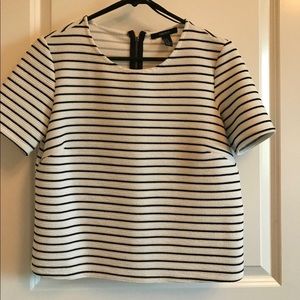 SPRING SALE - Black & White striped crop top