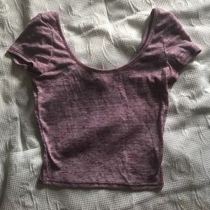 Mauve scoop neck/back crop top