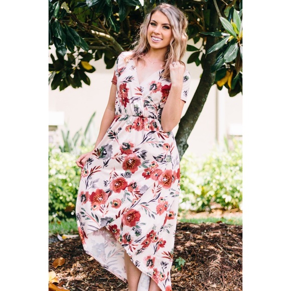 Blush Floral Dress - Picture 2 of 5