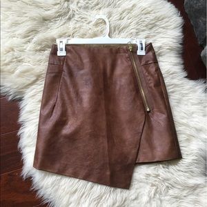 Faux Leather Assymetrical Skirt