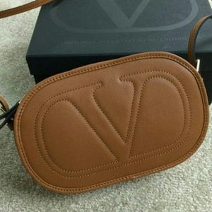 Valentino Cross Body Bag Original Leather?Wheat