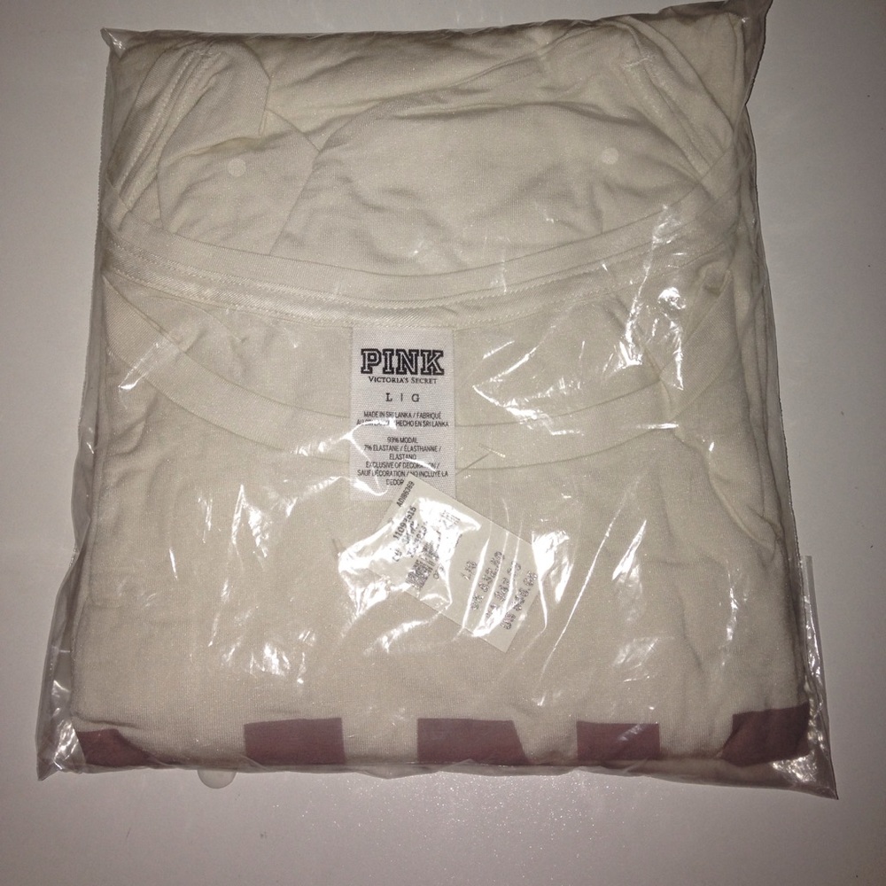 Victoria's Secret PINK Sleep Shirt Cream Beige - Picture 5 of 6