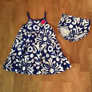 Adorable baby girl dress with matching bloomers