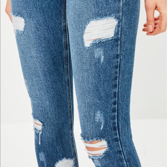 blue sinner high waisted ripped skinny jeans - Picture 3 of 4