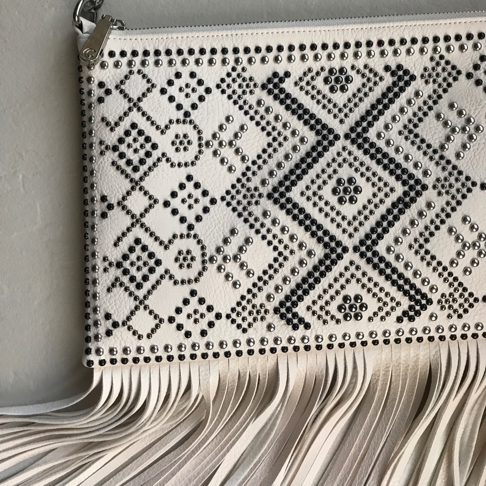 Boho Coachella Studded Fringe Vegan crossbody