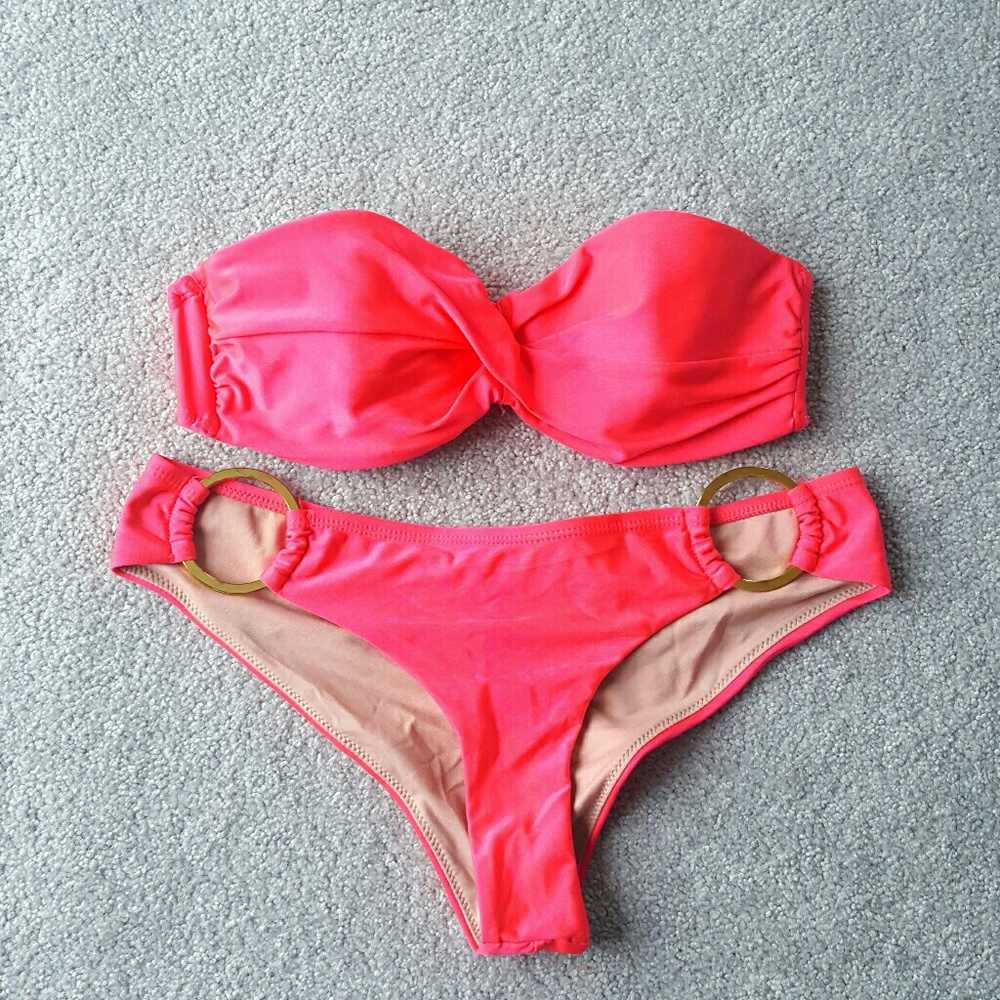 Neon pink bikini
