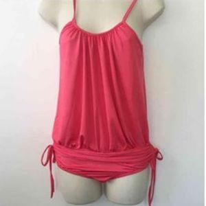 Fancy Girls Bling Swim - New Melon Pink one piece swimsuit w/ cute ties Fancy Girls Bling Swim - New Melon Pink one piece swimsuit w/ cute ties