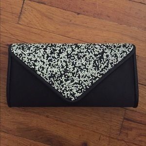 Black sequin clutch