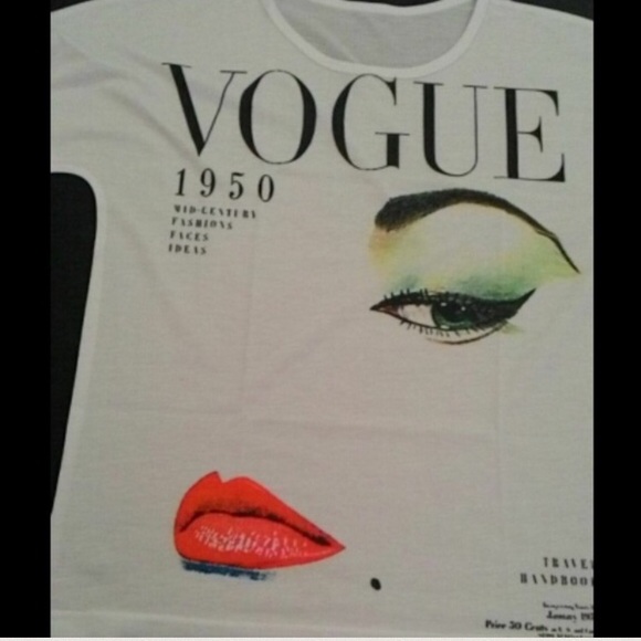 1950's Vintage Vogue Inspired  Red Lip T-shirt - Picture 2 of 4