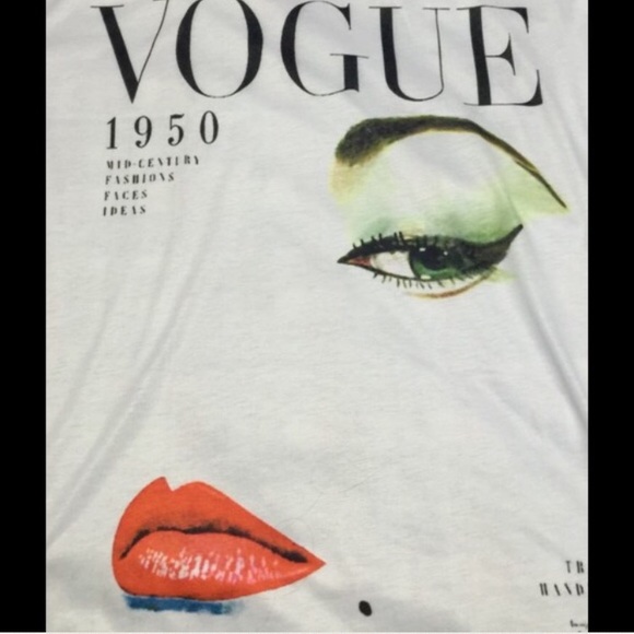 1950's Vintage Vogue Inspired  Red Lip T-shirt - Picture 3 of 4