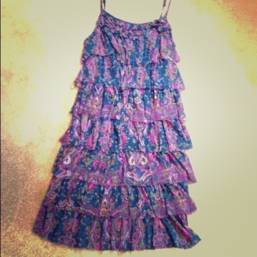Express Paisley Ruffle Dress