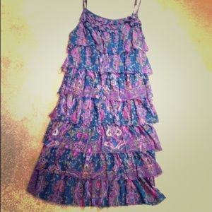 Express Paisley Ruffle Dress