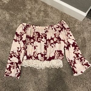 Off the shoulder crop top