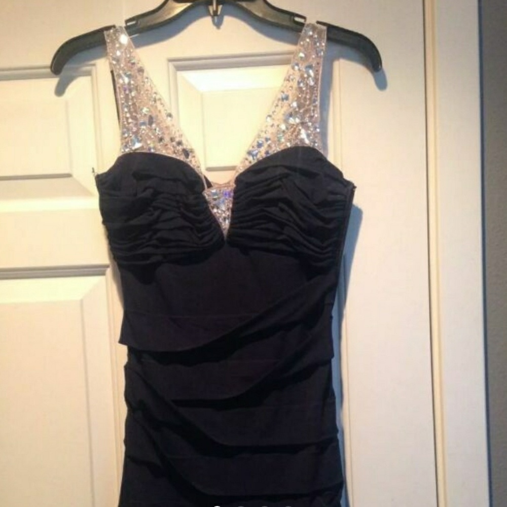 Navy blue sequin dress