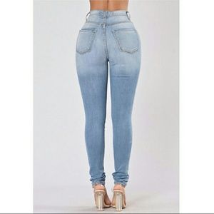High Waist Skinny Light Wash Fashion Nova Jean