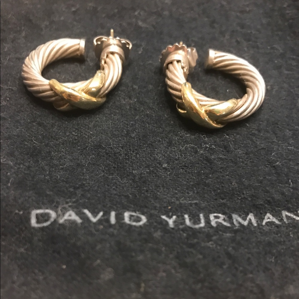 David Yurman Cable X Hoop Earrings