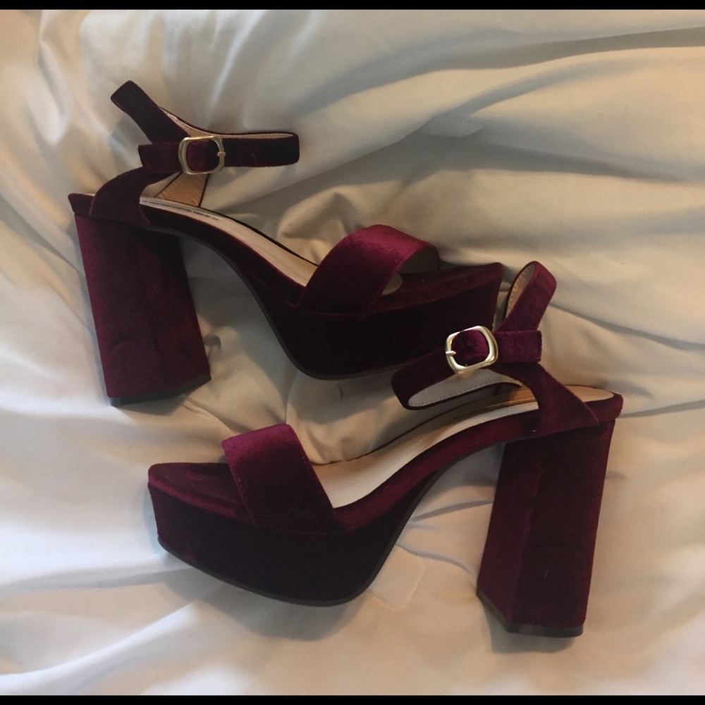 Red Velvet Platform Heels