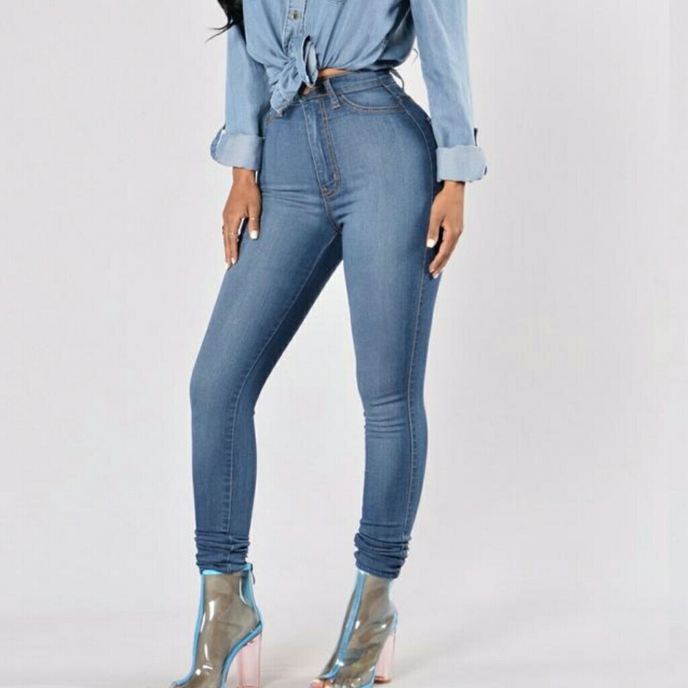 High Waist Skinny Medium Wash Fashion Nova Jean
