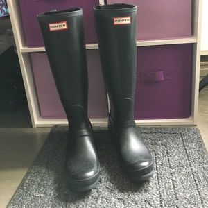Black Matte Adjustable Hunter Rain Boots