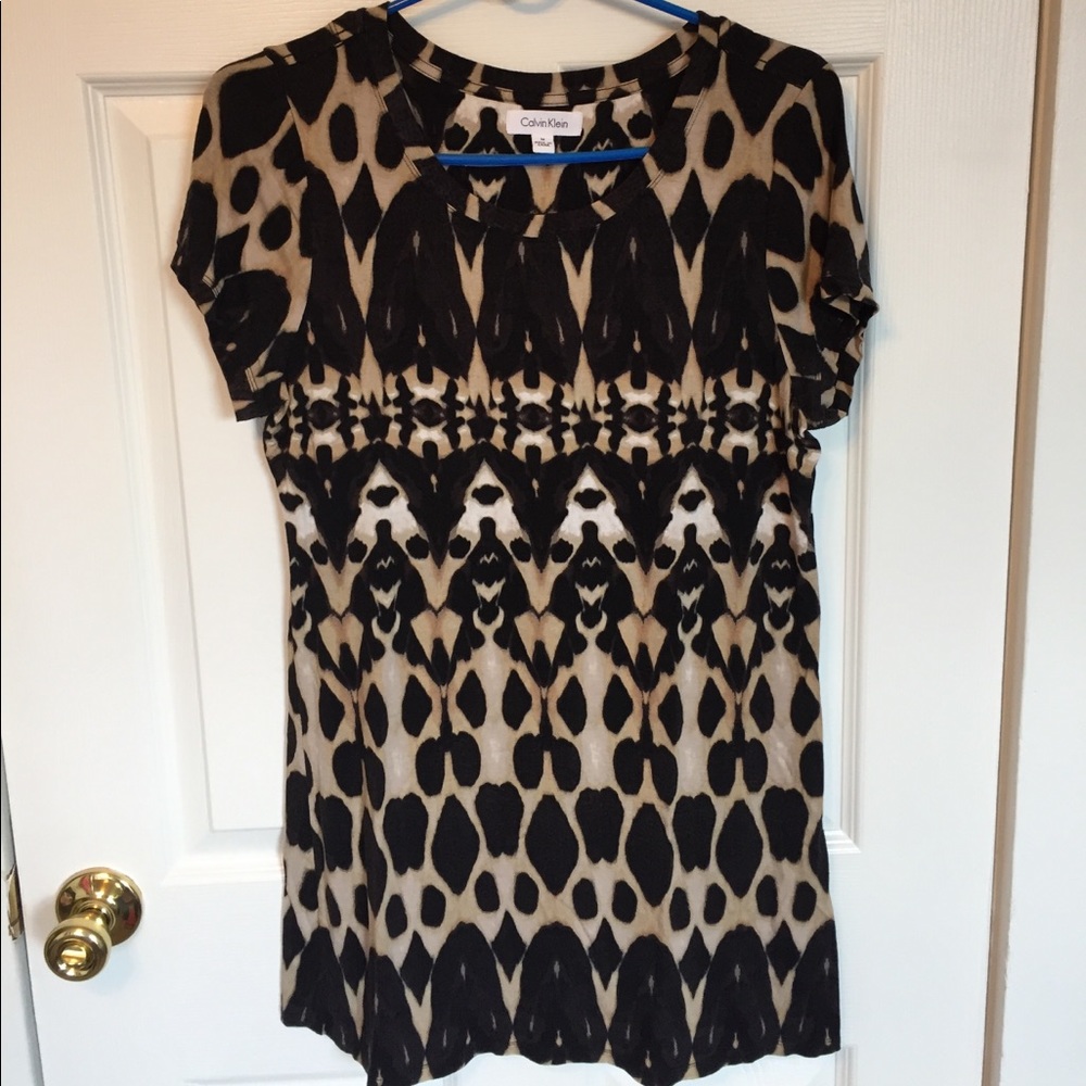 Calvin Klein Print Shirt/Tunic, Size Medium