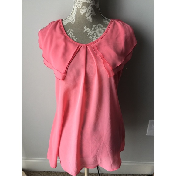 JPG  Tops - Pink tie back chiffon top