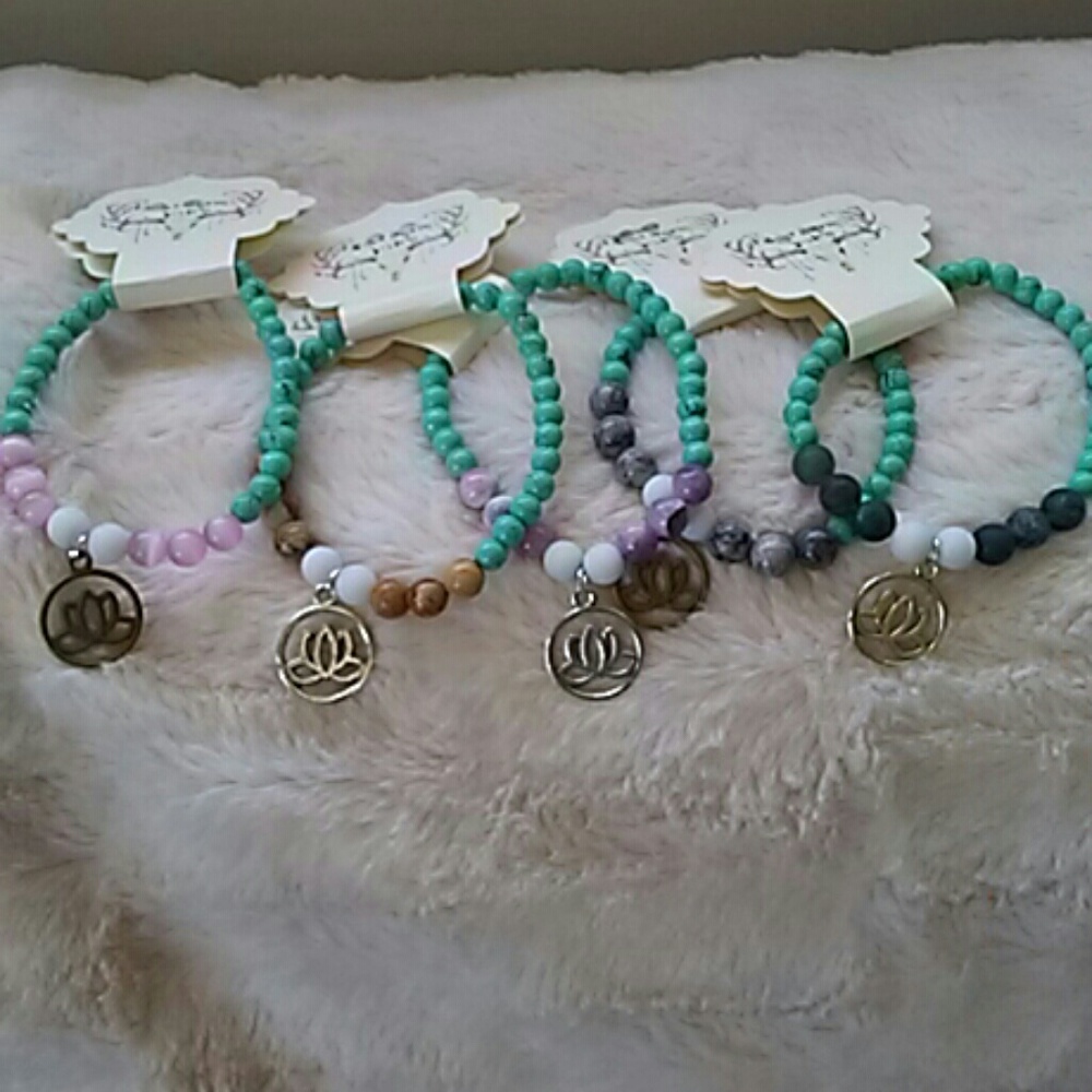 Genuine agate bead bracelet - Picture 2 of 2
