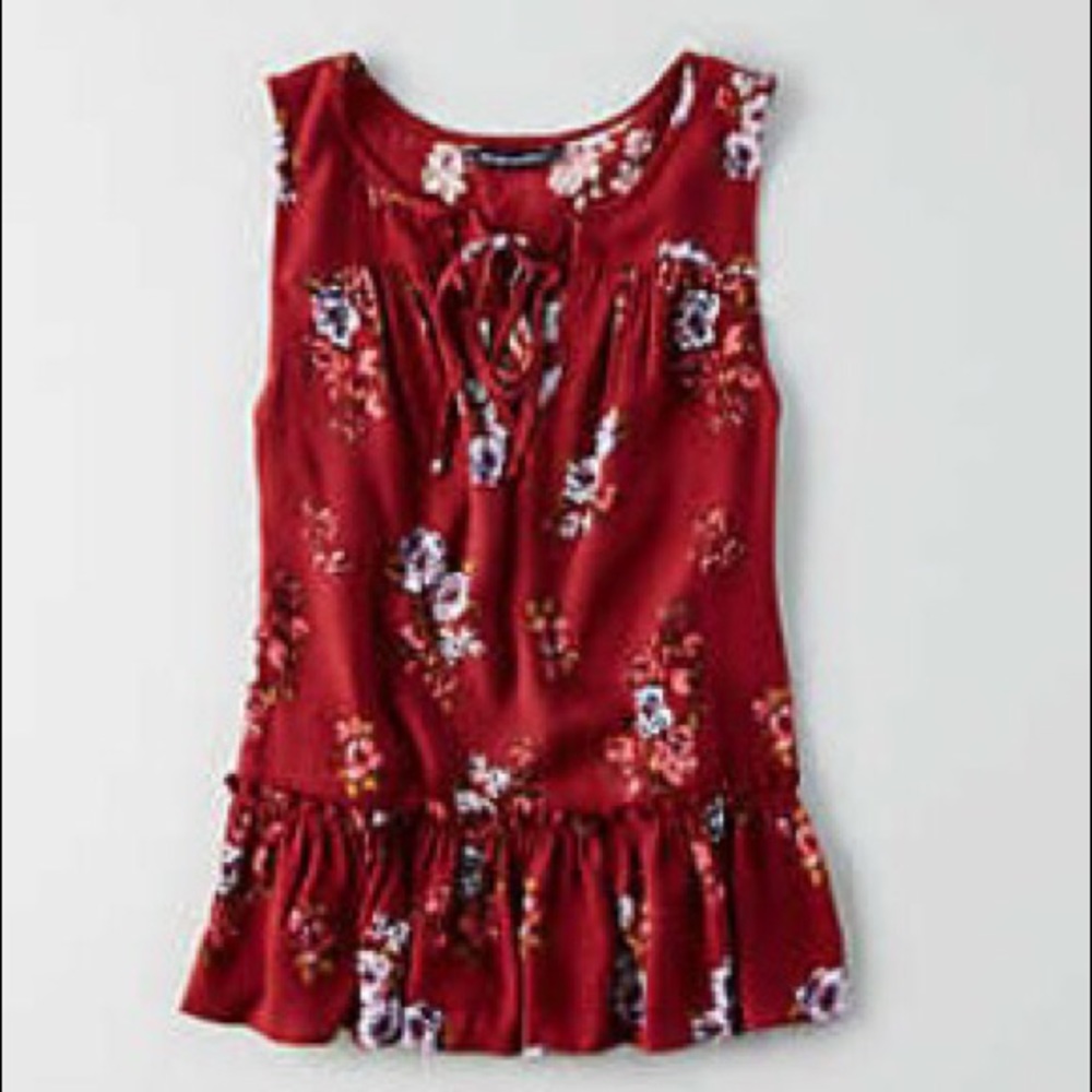 ✨NWT✨ AEO floral tiered tank