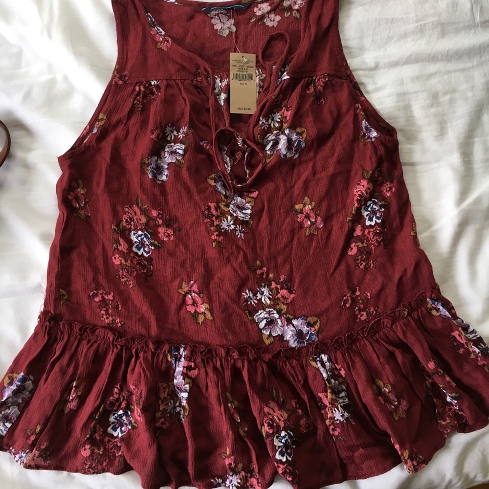 ✨NWT✨ AEO floral tiered tank - Picture 2 of 2