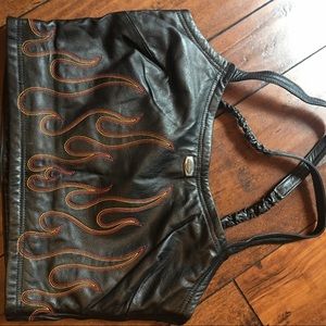 Harley Davidson leather crop top
