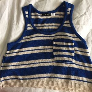 Striped knit crop top