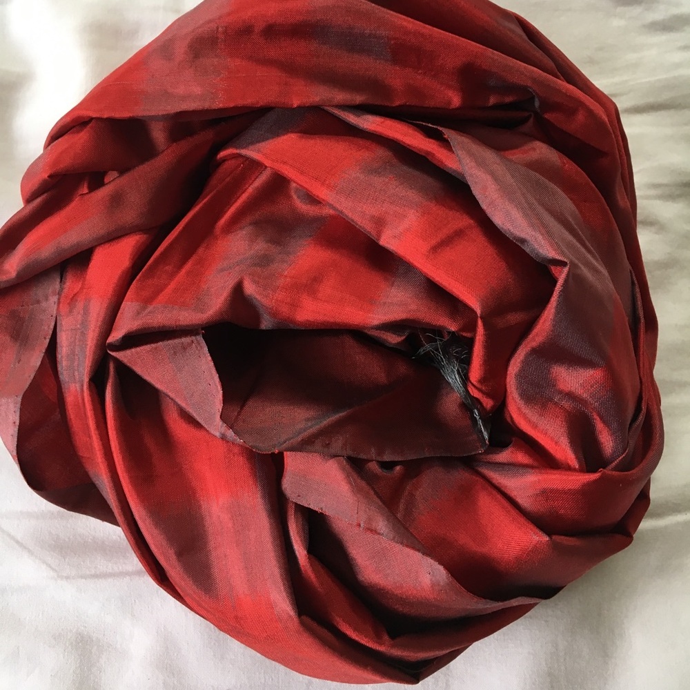 Vibrant Ikat silk red stole