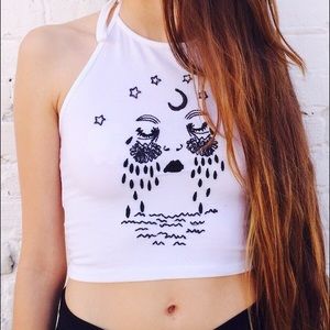 Face halter top